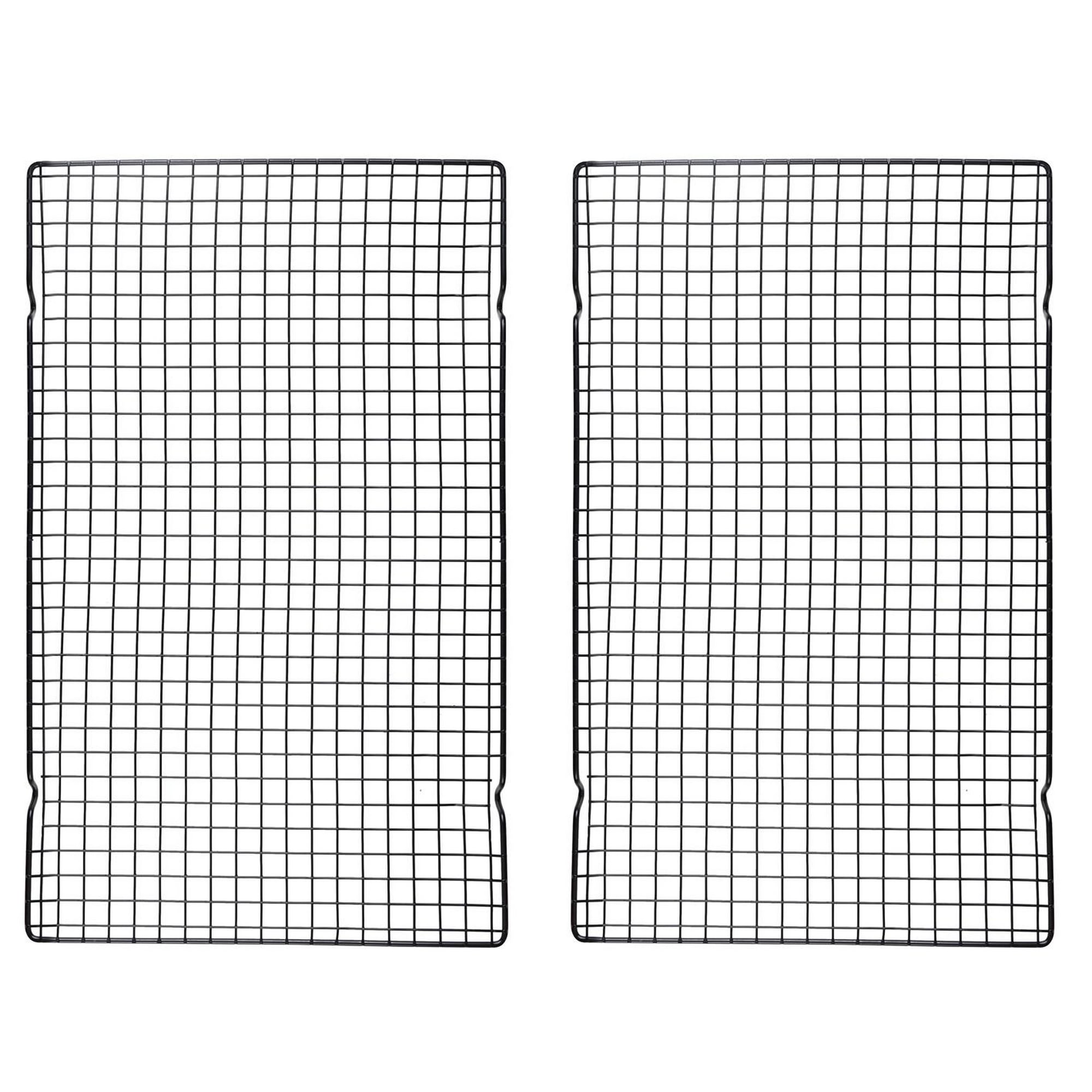Mainstays Nonstick Carbon Steel Cooling Rack, 10" x 16", Black, Set of 2, Rectangular
