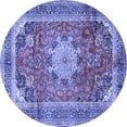 thumbnail image 1 of Ahgly Company Machine Washable Indoor Round Medallion Blue Traditional Area Rugs, 8' Round, 1 of 4