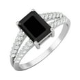 thumbnail image 2 of 7X5MM Emerald Cut Black Spinel 925 Sterling Silver Solitaire Women Valentines Day Gifts Ring, 2 of 4