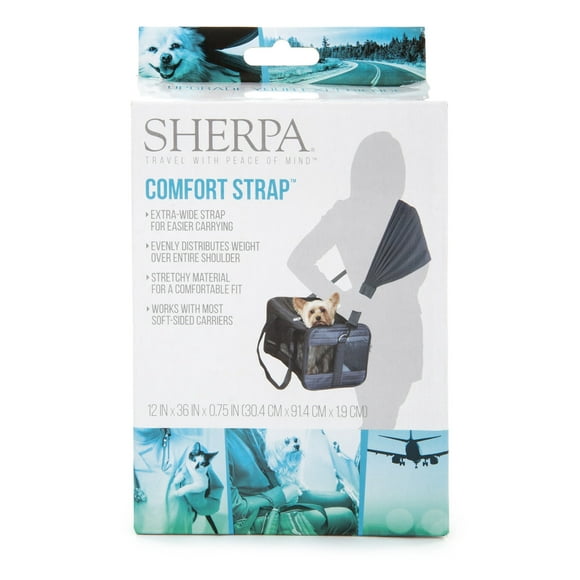 Sherpa Travel Pet Carrier Accessory, Comfort Strap, Black (56014)