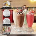 thumbnail image 2 of OVENTE Milkshake Glasses Set of 4, 12.5 Oz Old Fashioned Soda Glass, Fountain Classic Footed Ice Cream Cups for Strawberry Shake, Smoothies, Sundae, Root Beer Float or Tropical Drinks, Clear GM22040, 2 of 6