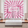 thumbnail image 2 of Ambesonne Jennifer Kitchen Curtains, Retro American Lady Name, 55"x39", Pale Pink and White, 2 of 3