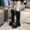 #195-Black, variant on Wowcloth Winter Knee-High Straight Boots for Women – Comfortable Casual Round-Toe with Side Zipper & Front Lace-Up, Low Chunky Heel for Stylish Cold-Weather Footwear