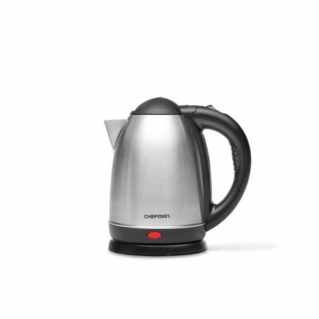 Chefman RJ11-17 1.7 Liter/1.8 Quart High Grade Stainless Steel 360 Degree Rotating Rapid Boil Cordless Electric Kettle with Boil Dry Protection and Easy-check Water View