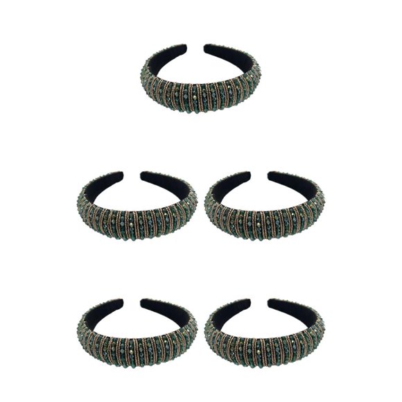Qarigey Diademas con cuentas de cristal con diamantes de imitación, flexibles, gruesas, anchas, estilo barroco, sombreros de moda, regalo para Type2 NO2