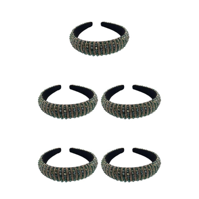 Qarigey Diademas con cuentas de cristal con diamantes de imitación, flexibles, gruesas, anchas, estilo barroco, sombreros de moda, regalo para Type2 NO2