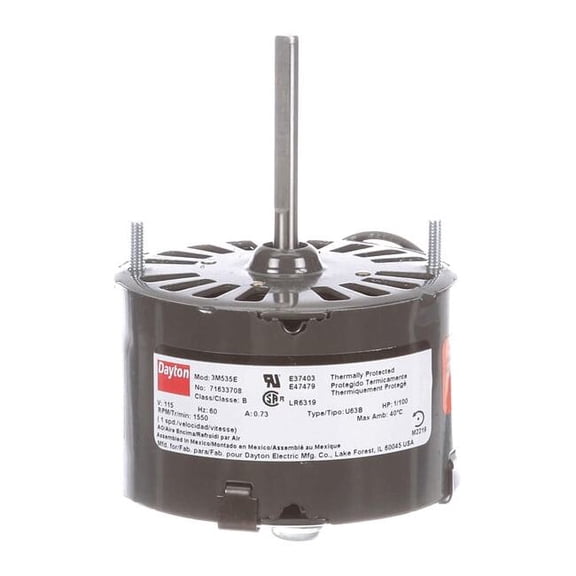 Dayton HVAC Motor,1/100 HP,1550 rpm,115V,3.3 71633708M