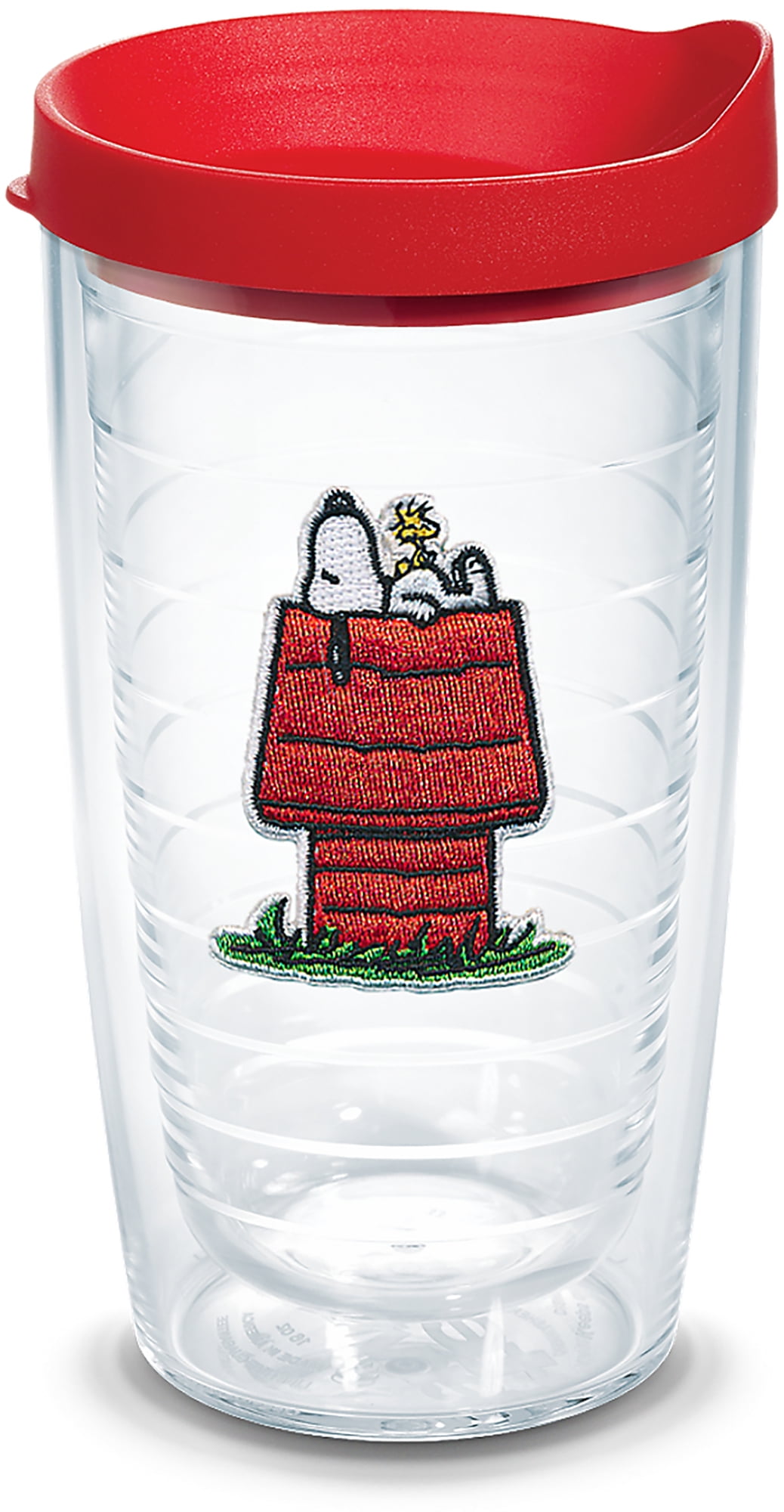 Tervis 1136327 Peanuts Clear Valentines Day Tumbler with Wrap and Red Lid 16oz