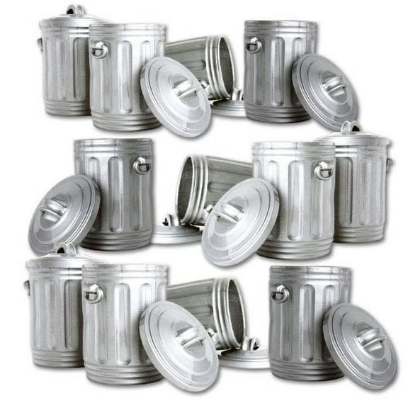 Set of 12 Silver Trash Cans for WWE & AEW Wrestling Action Figures