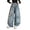 pants 80#Blue, variant on WAYUTE Jeans for Girls with Letter Embroidered Retro Wide Leg Denim Baggy Pants for Streetwear Casual School Wear