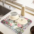 thumbnail image 6 of Ryvnso Parrots Flower Dish Drying Mat for Kitchen Countertop 16x18 Small Dish Pad Drainer Rack Dish Sink Mats, 6 of 7