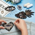 thumbnail image 3 of 4Pcs Beaded Patches 4 Styles Embroidered Applique Patches Sequined Patch Sew on Rhinestone Beaded Applique for DIY Clothes Jacket Backpacks Hats, 3 of 6
