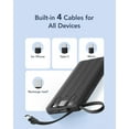 thumbnail image 3 of Portable Charger with Built in Cables, Slim Power Bank 10000mAh, USB C Battery Pack Travel Essential, 5 Outputs 2 Inputs Phone Charging Bank for iPhone 16 15 14 13,Samsung,Android-Black(1 Pack), 3 of 5