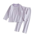 thumbnail image 2 of ATOGUTA Girls Jogger Set Long Sleeves and Pants 2 Pieces Fall And Winter Pjs Set Kid Sleepwear Size 6M-12, Purple, 2 of 4