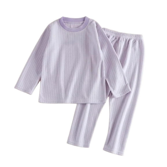 xaoyunyn Homewear Outfits for Girls Casual Warm Solid Color Round Neck Long Sleeve Top and Pants Set 6M-12 Years