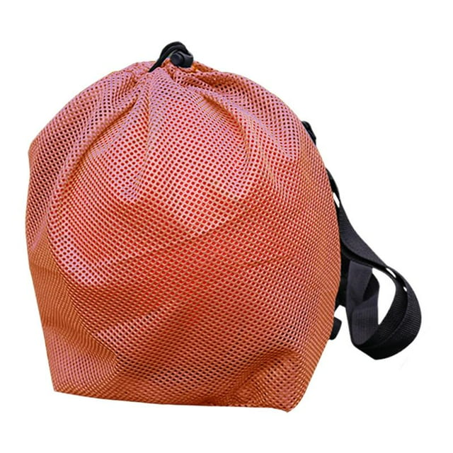 Bolsa de Baloncesto con Cordón Ajustable, Bolsa de Malla para Balones Deportivos, Organizador Portátil para Deportes, Fútbol, baloncesto, Gimnasio Y Naranja