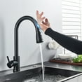 thumbnail image 3 of Automatic Touch Sensor Kitchen Faucet with Pull Down Sprayer Black Sink Mixer, 3 of 10