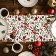 thumbnail image 3 of Burlap Table Runner 72 Inches Long,Christmas Cardinals Bird Pine Berries Non-Slip Kitchen Table Runners for Dining Room Everyday Use Party Table Decorations Red White Green, 3 of 9