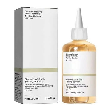 100ML Glycolic Acid 7% Exfoliating Toner, Hyaluronic Acid Serum Toning Moisturizing & Astringe Pores. SHO19