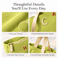 thumbnail image 6 of MGEZCOO Women’s Tote Bag, Large Zipper Top Shoulder Tote, Letter Embroidered Casual Travel Handbag, Green, 6 of 6