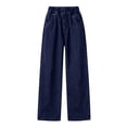 thumbnail image 4 of Plebaso Girls Boys Casual Straight Leg Jeans High Elastic Waist Stretch Pants Comfortable Fashion Denim Pants, 4 of 5