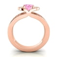 thumbnail image 4 of 2.35 Ct Oval Cut Pink Sapphire & Garnet Gemstone Stunning Engagement Ring for Women Solid 14K Rose Gold Size 3.5 by Diamond-Capitals, 4 of 8