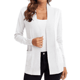 thumbnail image 1 of Women's Open Front Knit Cardigan Sweater Long Sleeve with Pocket White M, 1 of 10