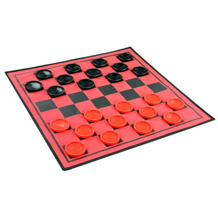 3-in-1 Giant Reversible Checkers and Tic Tac Toe Game (Best Tic Tac Toe)