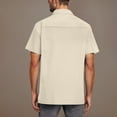 thumbnail image 5 of VBTAPA Mens Linen Shirt Short Sleeve Casual Button Down Shirts Summer Tropical Beach Tops for Hawaii Party Sales of the Day Khaki XXL, 5 of 7