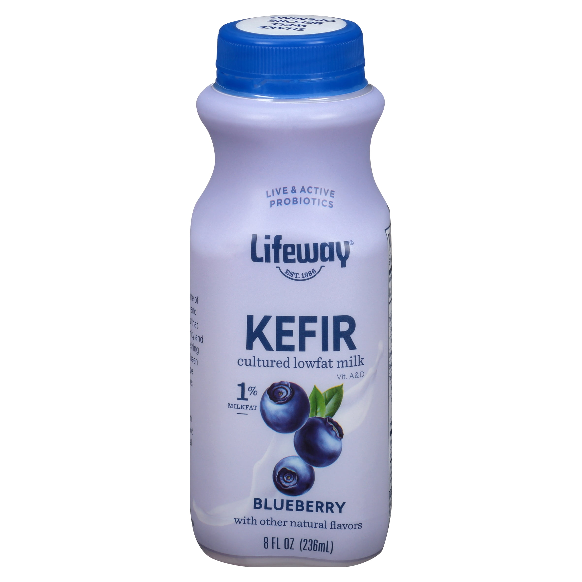 Lifeway Kefir Blueberry Cultured Lowfat Milk, 8 fl oz
