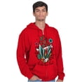 thumbnail image 3 of Wild and Free Bald Eagle Rose Tattoo Zip Up Hoodie Men's Women's Brisco Brands S, 3 of 6