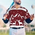 thumbnail image 4 of Fotbe Christmas Buffalo Plaid Baseball Jersey Shirt for Men and Women, Casual Short Sleeves Button Down T-Shirt-X-Large, 4 of 9