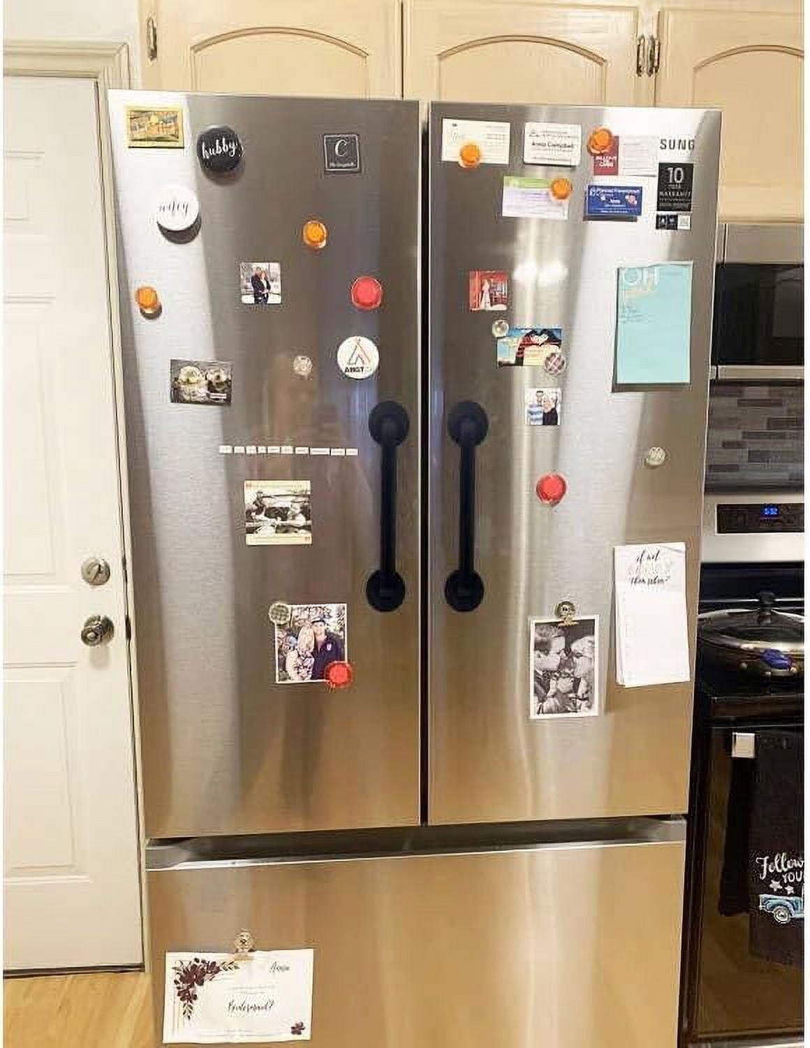 Magnetic Refrigerator Door Handle, Super Strong Magnets Handles Pulls, Keep Kitchen Appliance Clean, for Fridge Microwave Stove Dishwasher, Great Solution for Broken Handles.