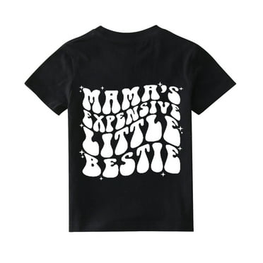 Otqutp Kids Fashion Tops Toddler Kids Baby Girls Mama's Expensive Little Besties Short Sleeve Letter Print Shirt Mama's Mini Funny T Shirt Trendy Fashion Shirt Tee Tops