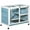 Blue, variant on PawHut Indoor Rabbit Hutch with Wheels, Bunny Cage with Ramp, Grey