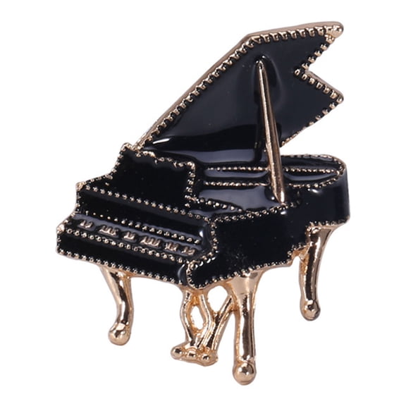 Yesbay Creative Piano Shape Brooch Pin Alloy Musical Instrument Shining Rhinestone Decor Coat Badge Clothes Accessories