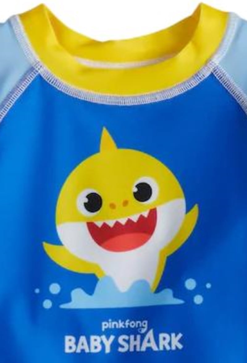 Baby Shark Toddler Boys' Rash Guard and Swim Trunks Set, Sizes 2T-4T