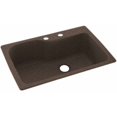 thumbnail image 1 of Swan Solid Surface Single Bowl Kitchen Sink (33" x 22") with 2 Faucet Holes, 1 of 1