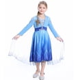 thumbnail image 1 of Elsa Robe pour Filles Costume Enfant Robe de Princesse Déguisement Cosplay Robe de Fête pour Enfants, 1 of 5