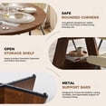 thumbnail image 6 of Hawsaiy 5 Piece Extendable Dining Table Set for 4, 47.24"-63" Round to Oval Kitchen Dining Room Table with Storage Shelf & Upholstered Dining Chairs, Modern Wood Dining Table Set for Apartment, 6 of 11