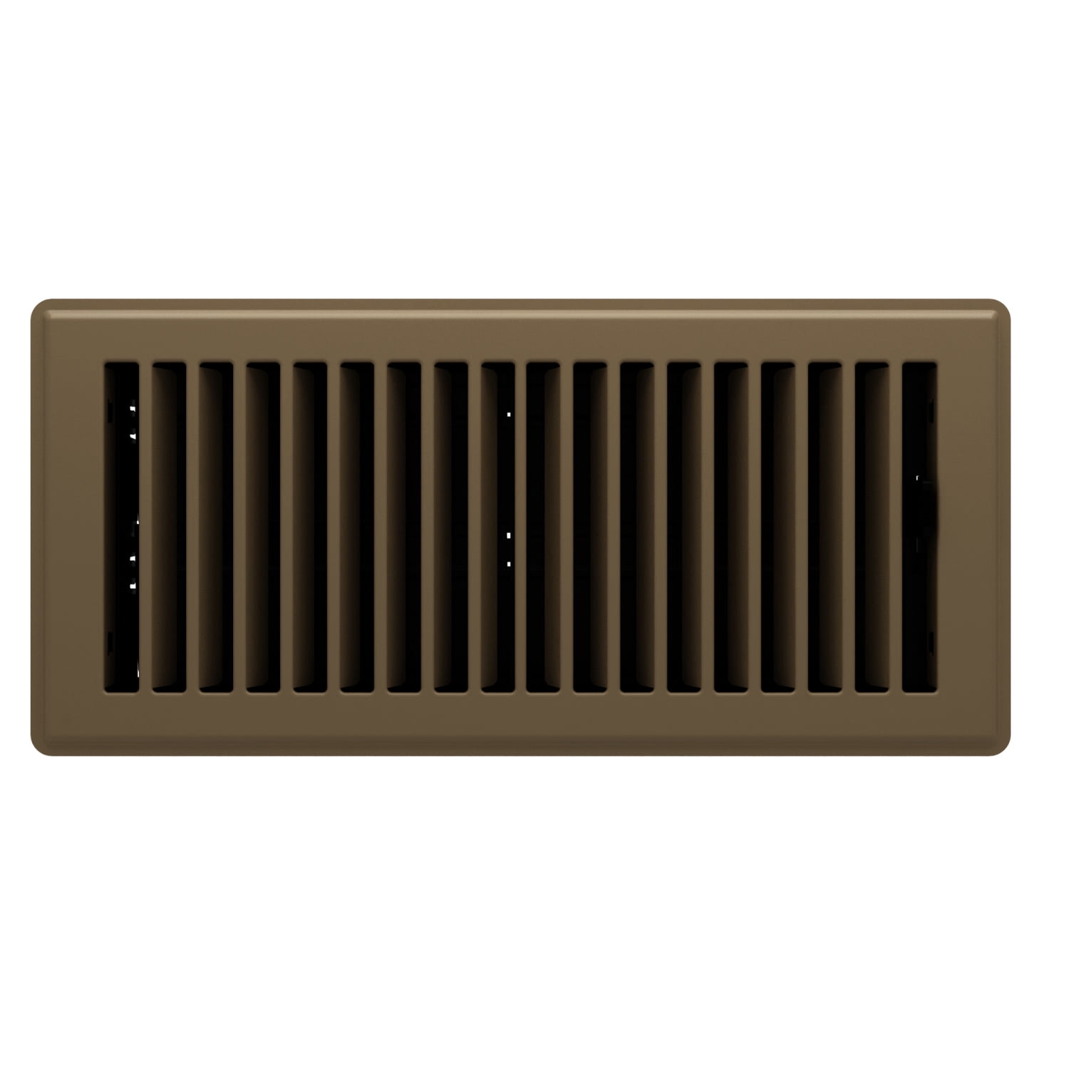 Imperial 4-inch x 10-inch Chocolate Steel Painted Louvered Floor Register, Powder-coated, with Plastic Boot, 1-way