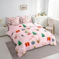 thumbnail image 3 of Homewish Kawaii Xmas Snowman 7pcs Bedding Comforter Set,Wild Christmas Reindeer Queen Bedding Sets,Happy New Year Queen Sheet Sets For Kids,Luxury Bedroom Decor Reversible, 3 of 8