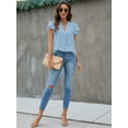 thumbnail image 4 of Fantaslook Blouses for Women Dressy V Neck Ruffle Sleeve Summer Tops Casual Flowy Shirts, 4 of 7
