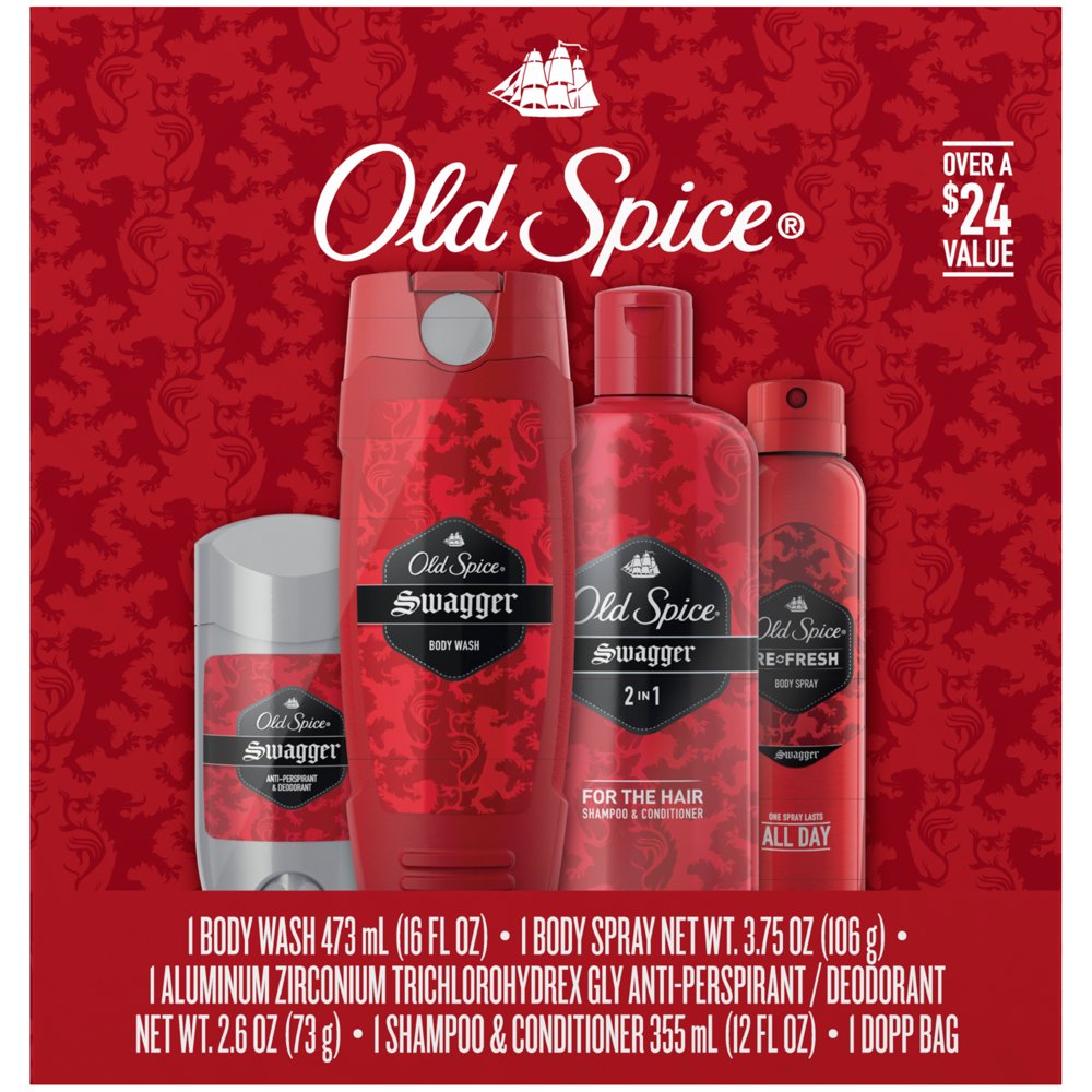 Old Spice Swagger Red Zone Body Wash, Body Spray, Deodorant & Shampoo