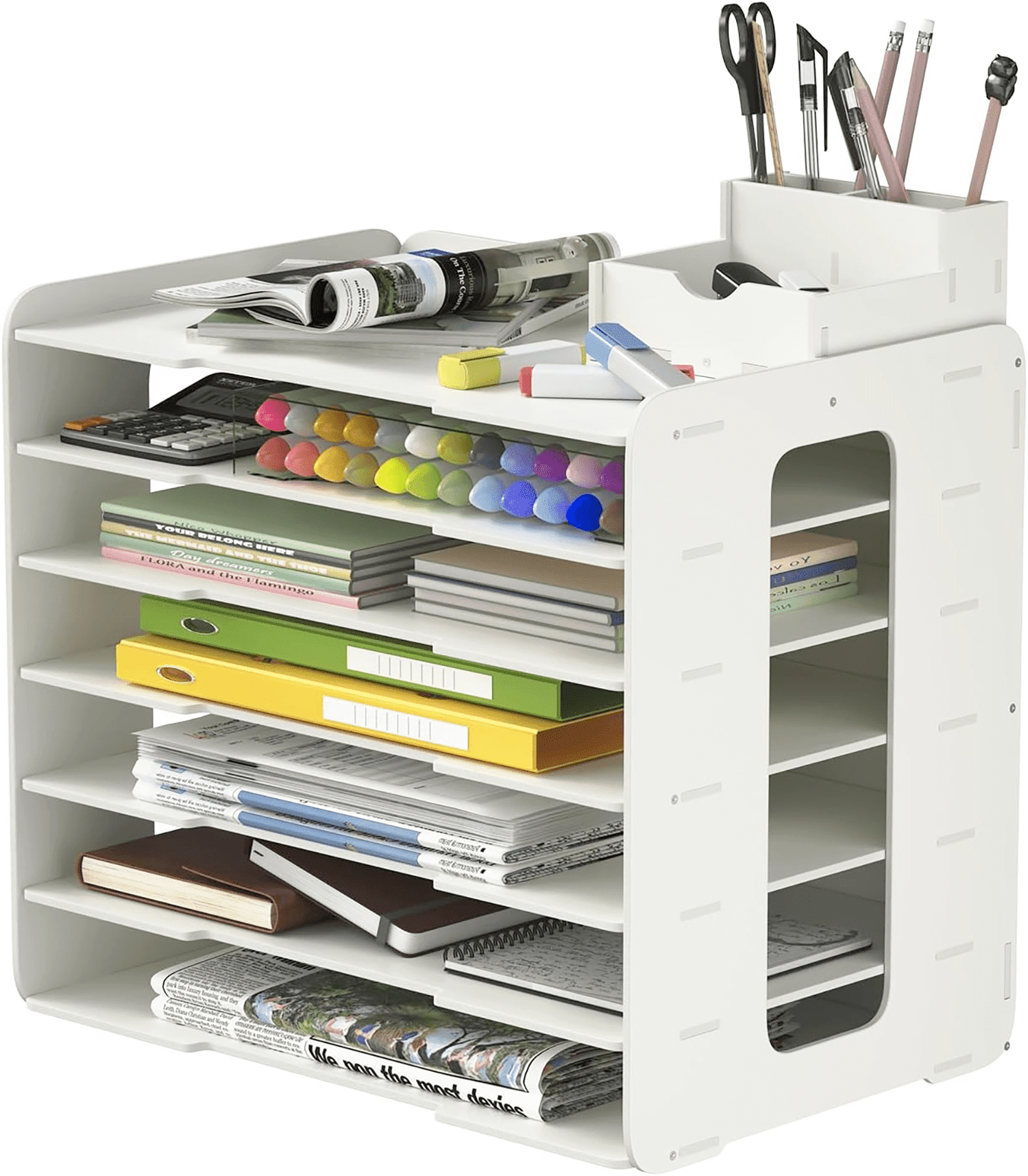 Gtouse 7-Tier Desk File Organizer, 11x17 Inches Large Size A3 Paper Organizer, Desk Organizer for Office Documents, Home