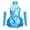 Blue, variant on Kids Glittery Latin Dance Leotard Printed Sequin Dancewear Jazz Performance Bodysuit for Samba Black White 14