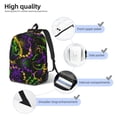 thumbnail image 4 of Honeii Neon Mardi Gras Print Canvas College Laptop Backpack, Durable Rucksack Travel Notebook Bag School Backpack Book Bag for Men Women-Medium, 4 of 7