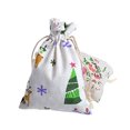 thumbnail image 4 of 10pcs Cotton Draw String Storage Basket Bag Candy Holder drawstring pocket small Christmas Elk Pattern Pocket Pounches, 4 of 6