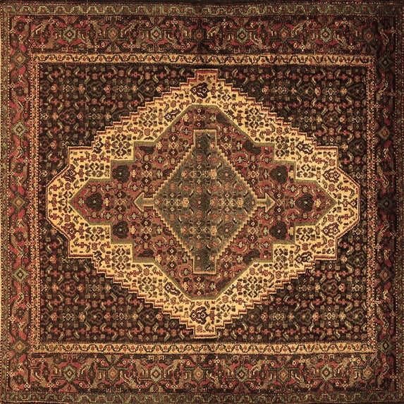 Ahgly Company Indoor Square Persian Brown Traditional Area Rugs, 5' Square