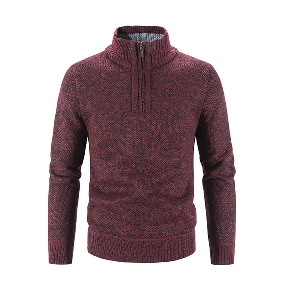 Weiqiqre Sweaters for Men Turtleneck Pullover Half Large Zipper Knitwear Long Sleeve Thermal Turtle Neck Warm Sweaters for Men